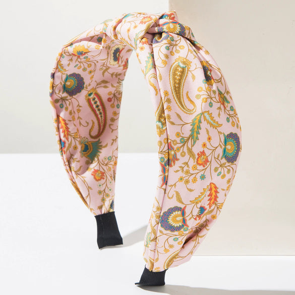 Women's Fabric Printed Ultrawide Hairband In Retro Bohemian And Baroque Style