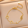 Women's Fade Resistant Gold Plated Titanium Steel Bracelet Fashionable Versatile Jewelry