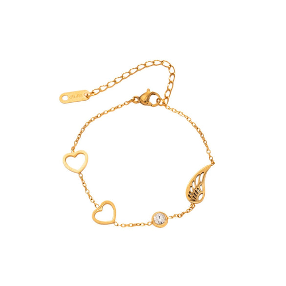 Women's Fade Resistant Gold Plated Titanium Steel Bracelet Fashionable Versatile Jewelry