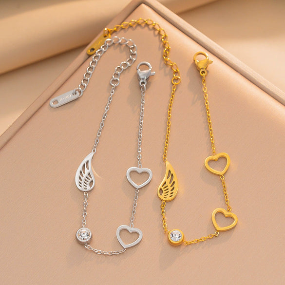 Women's Fade Resistant Gold Plated Titanium Steel Bracelet Fashionable Versatile Jewelry