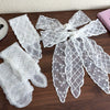 Women's Fairy Lace Geometric Plaid Headband Hair Rope Hair Tie Long Scarf Belt