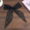 Women's Fairy Lace Geometric Plaid Headband Hair Rope Hair Tie Long Scarf Belt