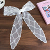 Women's Fairy Lace Geometric Plaid Headband Hair Rope Hair Tie Long Scarf Belt