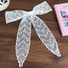 Women's Fairy Lace Geometric Plaid Headband Hair Rope Hair Tie Long Scarf Belt