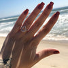 Women's Fairy Style Alloy Drop Shape Ring With Electroplated Champagne Diamond Accent Hand Jewelry Gift