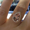 Women's Fairy Style Alloy Drop Shape Ring With Electroplated Champagne Diamond Accent Hand Jewelry Gift