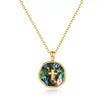 Women's Fairy Style Copper Cross Necklace With Round Geometric Pendant And Electroplated Clavicle Chain Fashion Jewelry