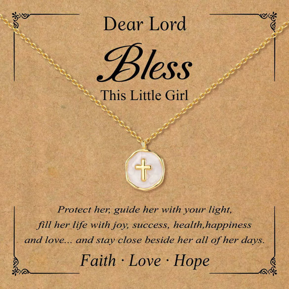 Women's Fairy Style Copper Cross Necklace With Round Geometric Pendant And Electroplated Clavicle Chain Fashion Jewelry