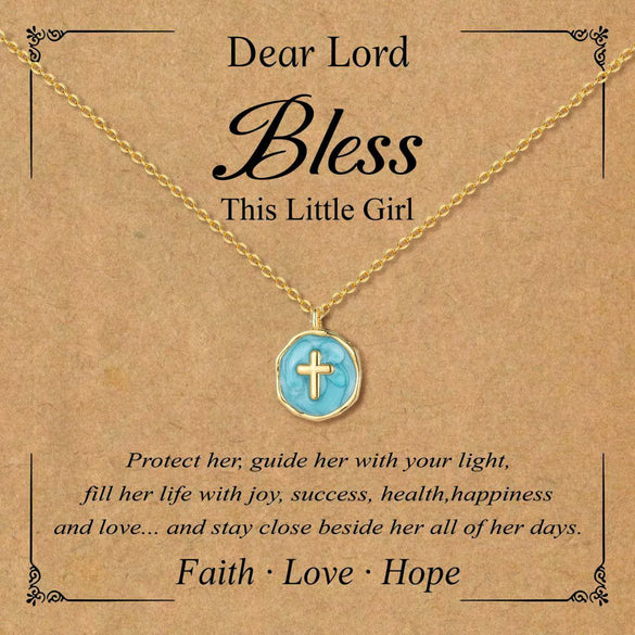 Women's Fairy Style Copper Cross Necklace With Round Geometric Pendant And Electroplated Clavicle Chain Fashion Jewelry