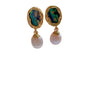 Women's Fashion Abalone Shellfish Freshwater Pearl Drop Shape Earrings With S925 Silver Needle Inlaid With Pearls