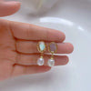 Women's Fashion Abalone Shellfish Freshwater Pearl Drop Shape Earrings With S925 Silver Needle Inlaid With Pearls