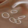 Women's Fashion Acrylic Imitation Pearl Ring With Baroque Pearl Beaded Geometric Design Elegant Statement Ring