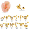 Women's Fashion Allmatch Copper Ear Bone Nail With Flower Pattern