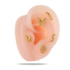 Women's Fashion Allmatch Copper Ear Bone Nail With Flower Pattern