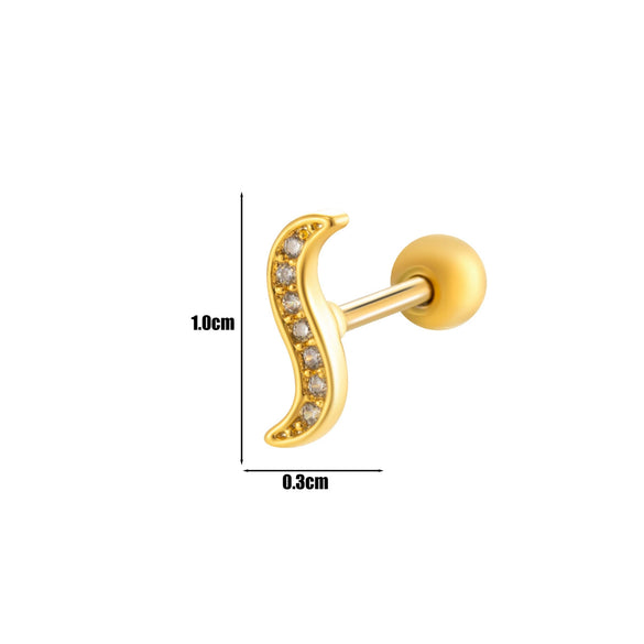 Women's Fashion Allmatch Copper Ear Bone Nail With Flower Pattern