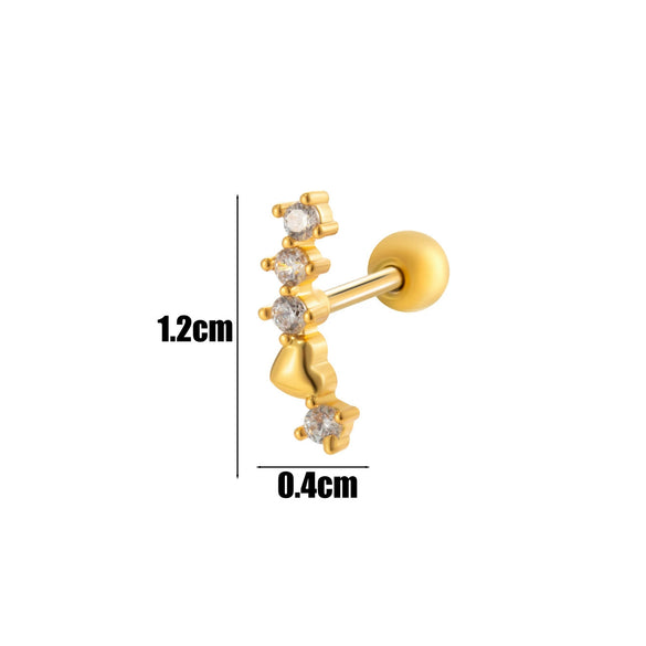 Women's Fashion Allmatch Copper Ear Bone Nail With Flower Pattern