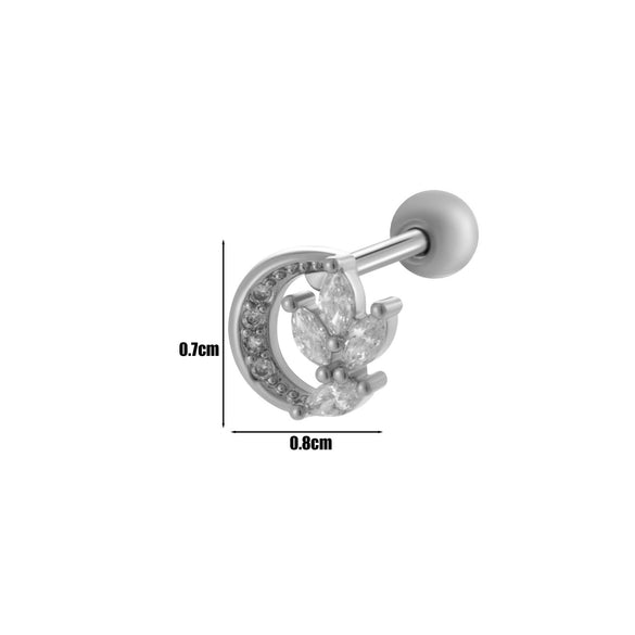 Women's Fashion Allmatch Copper Ear Bone Nail With Flower Pattern