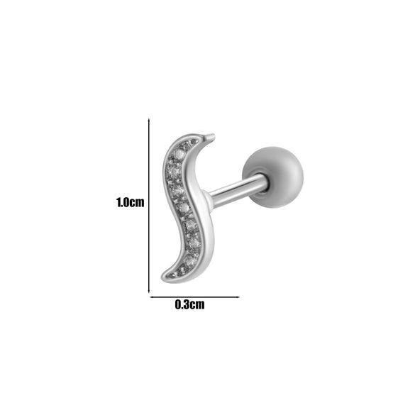 Women's Fashion Allmatch Copper Ear Bone Nail With Flower Pattern