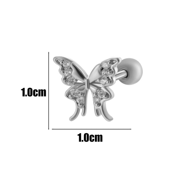 Women's Fashion Allmatch Copper Ear Bone Nail With Flower Pattern