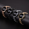 Women's Fashion Alloy Band Round Dial Electronic Pointer Touch Screen Chain Watch With Printed Logo