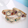 Women's Fashion Alloy Bracelet Quartz Watch With Diamonddecorated Flower And Round Dial