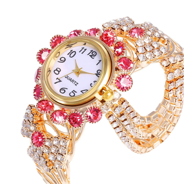 Women's Fashion Alloy Bracelet Quartz Watch With Round Dial