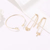 Women's Fashion Alloy Bracelet Set Hollow Cat Coconut Tree And Leaf Charm Bracelets Electroplated Hand Jewelry