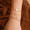 Women's Fashion Alloy Bracelet Set Hollow Cat Coconut Tree And Leaf Charm Bracelets Electroplated Hand Jewelry