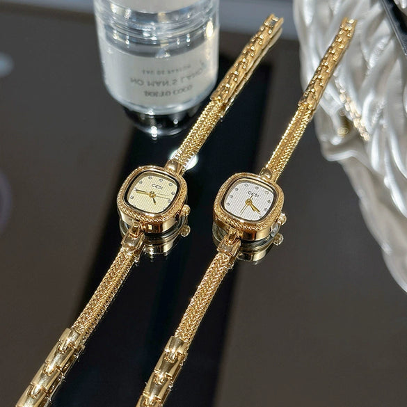Women's Fashion Alloy Bracelet Square Mini Watch