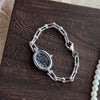 Women's Fashion Alloy Bracelet Watch With Cut Out Design And Roman Numerals
