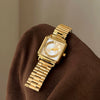 Women's Fashion Alloy Case Stainless Steel Strap Rectangle Dial Watch