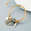 Women's Fashion Alloy Crystal Evil Eye Pendant Bracelet With Elegant Gold Plated Finish
