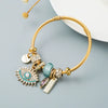 Women's Fashion Alloy Crystal Evil Eye Pendant Bracelet With Elegant Gold Plated Finish