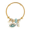 Women's Fashion Alloy Crystal Evil Eye Pendant Bracelet With Elegant Gold Plated Finish