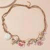 Women's Fashion Alloy Flower Necklace Handmade Shell Collarbone Chain With Electroplated Horse Whip Chain