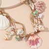 Women's Fashion Alloy Flower Necklace Handmade Shell Collarbone Chain With Electroplated Horse Whip Chain