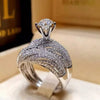 Women's Fashion Alloy Geometric Engagement Ring With Flash Diamond Look Electroplated Simple Elegant Design