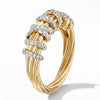 Women's Fashion Alloy Geometric Ring With Gold Tone Electroplated Finish And Inlaid Rhinestone Accent