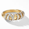Women's Fashion Alloy Geometric Ring With Gold Tone Electroplated Finish And Inlaid Rhinestone Accent