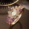 Women's Fashion Alloy Malachite Quartz Pendant Watch With Round Dial