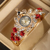 Women's Fashion Alloy Malachite Quartz Pendant Watch With Round Dial