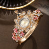 Women's Fashion Alloy Malachite Quartz Pendant Watch With Round Dial