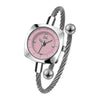 Women's Fashion Alloy Metal Braided Rope Bracelet Simple Quartz Watch With Round Dial