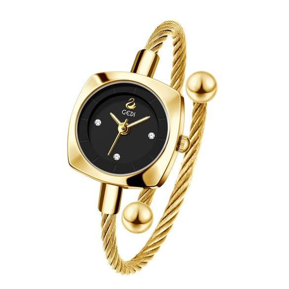 Women's Fashion Alloy Metal Braided Rope Bracelet Simple Quartz Watch With Round Dial