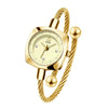 Women's Fashion Alloy Metal Braided Rope Bracelet Simple Quartz Watch With Round Dial