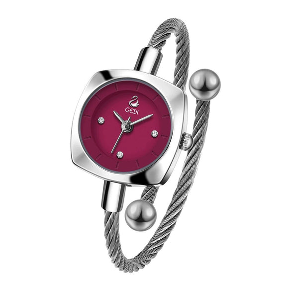 Women's Fashion Alloy Metal Braided Rope Bracelet Simple Quartz Watch With Round Dial