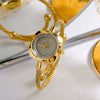 Women's Fashion Alloy Metal Braided Rope Bracelet Simple Quartz Watch With Round Dial