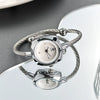 Women's Fashion Alloy Metal Braided Rope Bracelet Simple Quartz Watch With Round Dial
