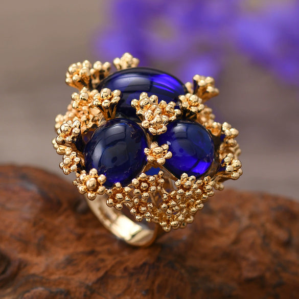 Women's Fashion Alloy Open Geometric Branch Ring With Zircon Crystal Accents Set With Stones
