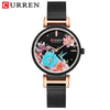 Women's Fashion Alloy Quartz Watch With Printed Butterfly And Stainless Steel Strap